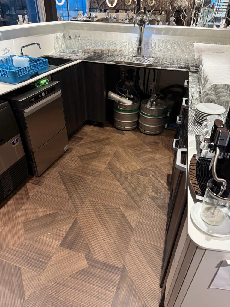 LVT flooring in a bar