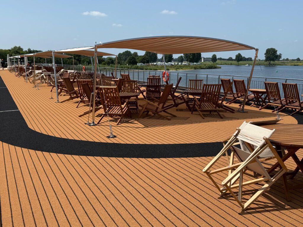 Artificial grass on a cruise ship deck