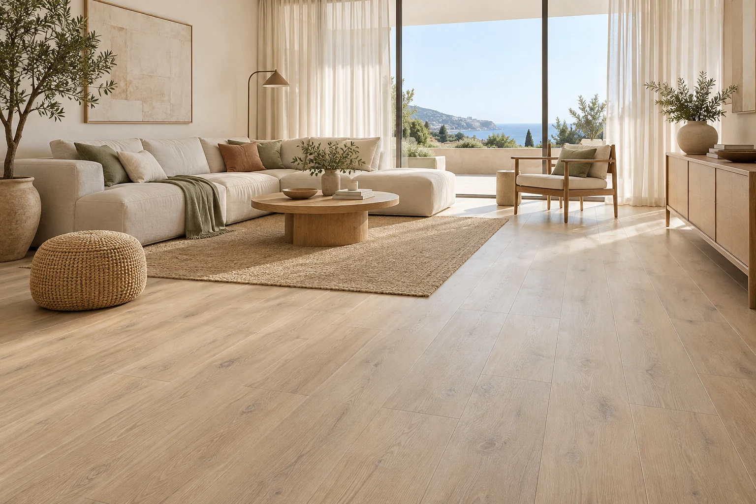 PVC and LVT for commercial projects — Inspirational image · AI visualisation, not an exact collection or completed project.